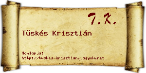 Tüskés Krisztián névjegykártya
